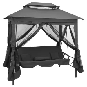 vidaXL Hammock Anthracite Powder-coated steel, Polyester Extra Large