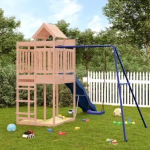 vidaXL Outdoor Playset Natural wood, Blue